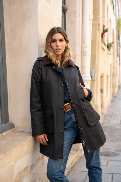 parka femme en coton #couleur_noir