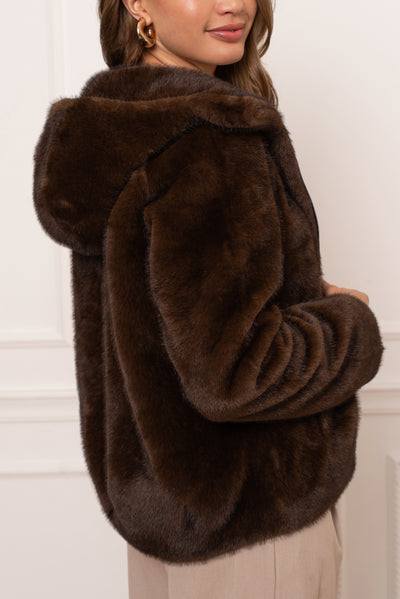 veste fausse fourrure femme #couleur_choco
