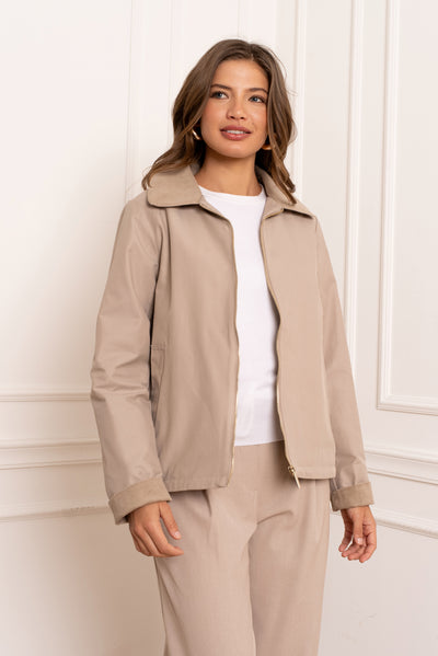 veste femme velours #couleur_beige