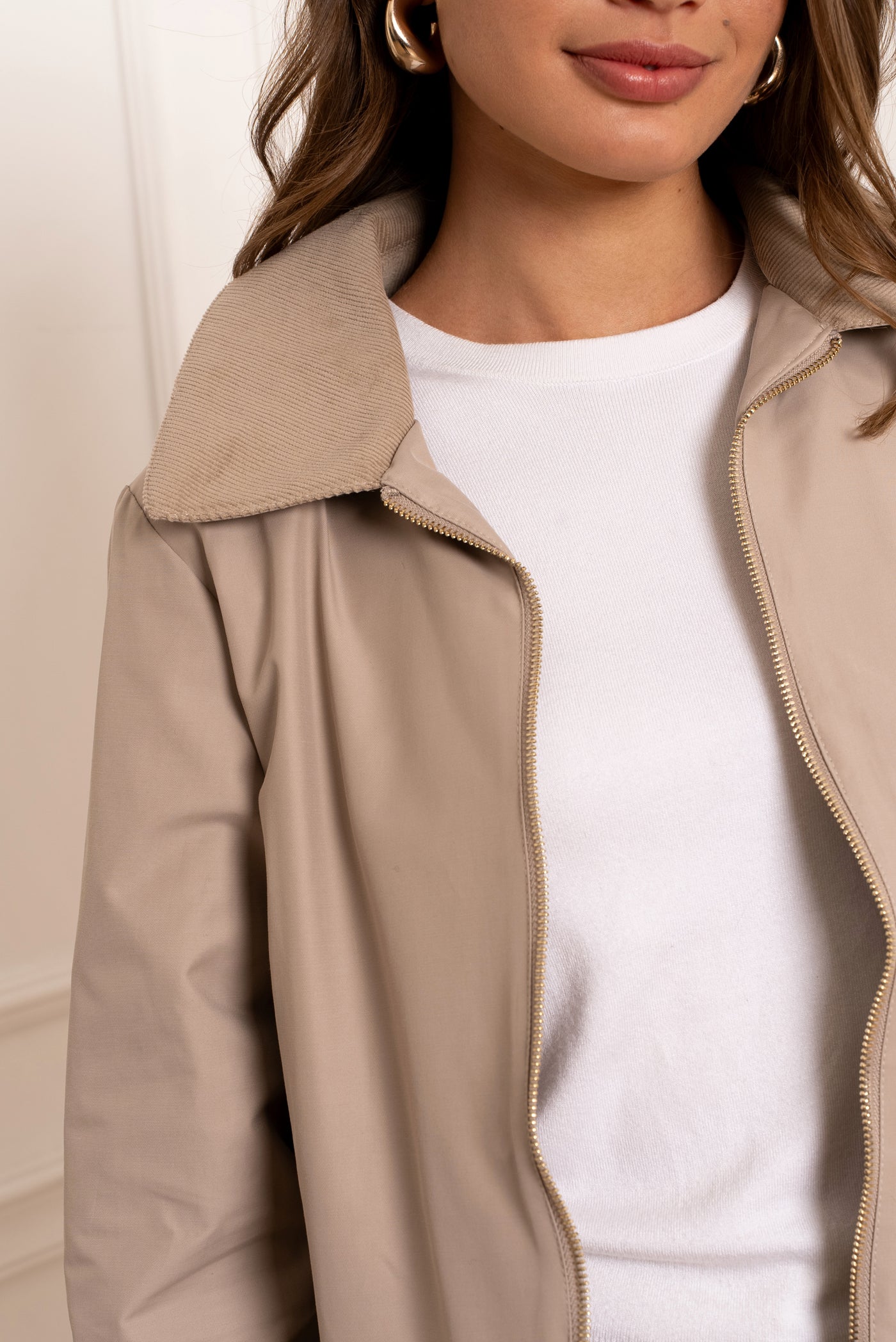 veste femme velours #couleur_beige