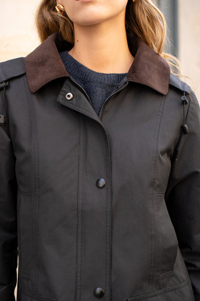 parka femme en coton #couleur_noir