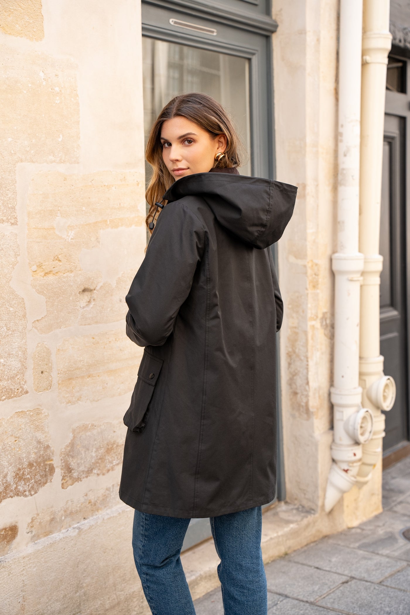 parka femme en coton #couleur_noir