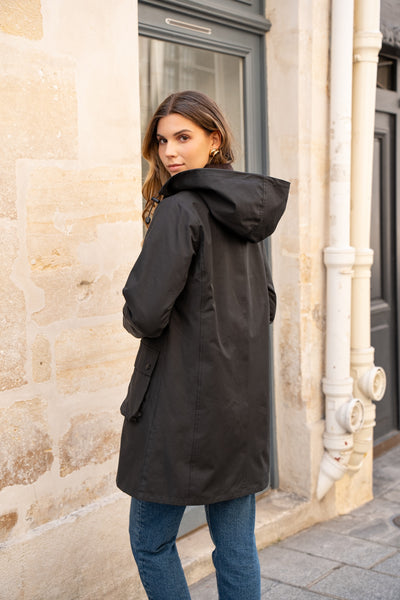 parka femme en coton #couleur_noir