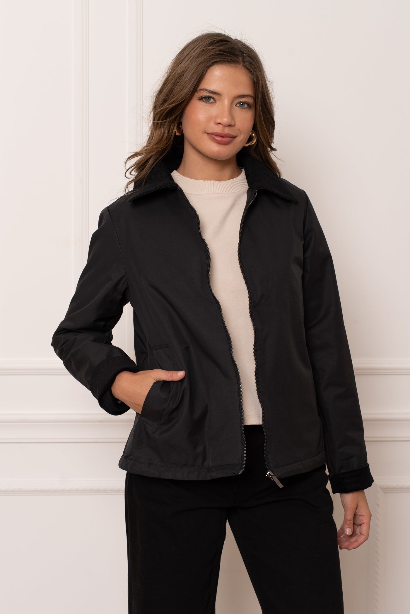 veste femme velours #couleur_noir