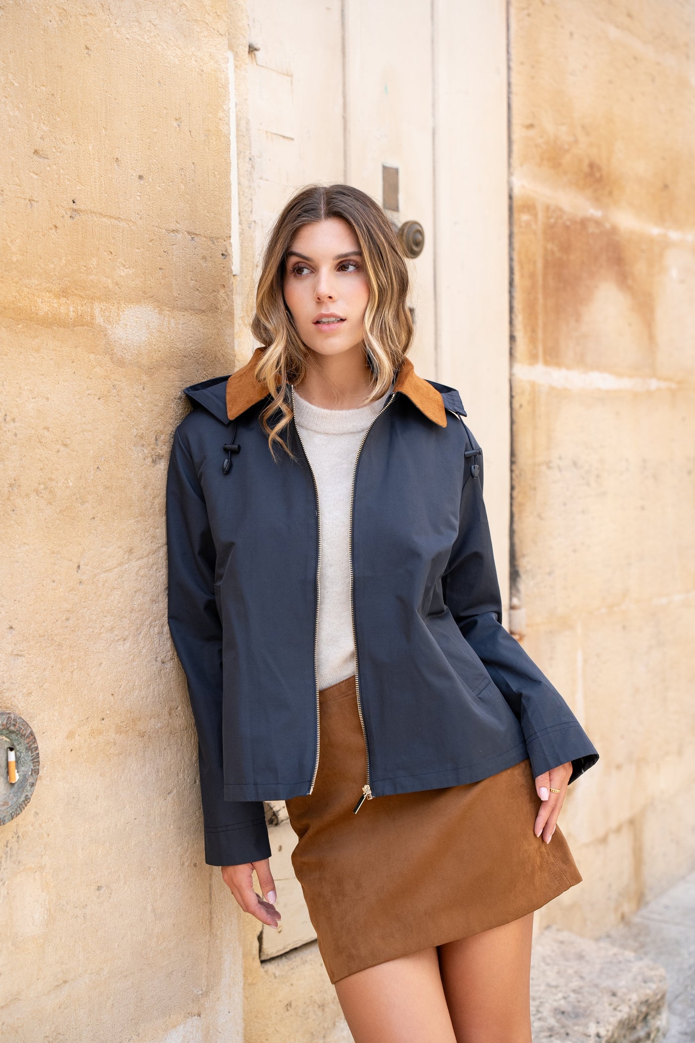 veste coton femme #couleur_marine
