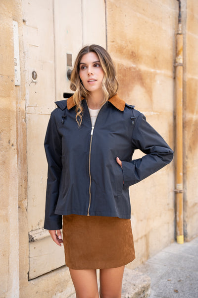 veste coton femme #couleur_marine