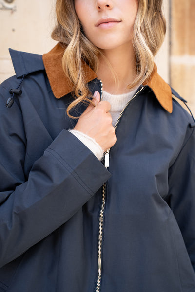 veste coton femme #couleur_marine