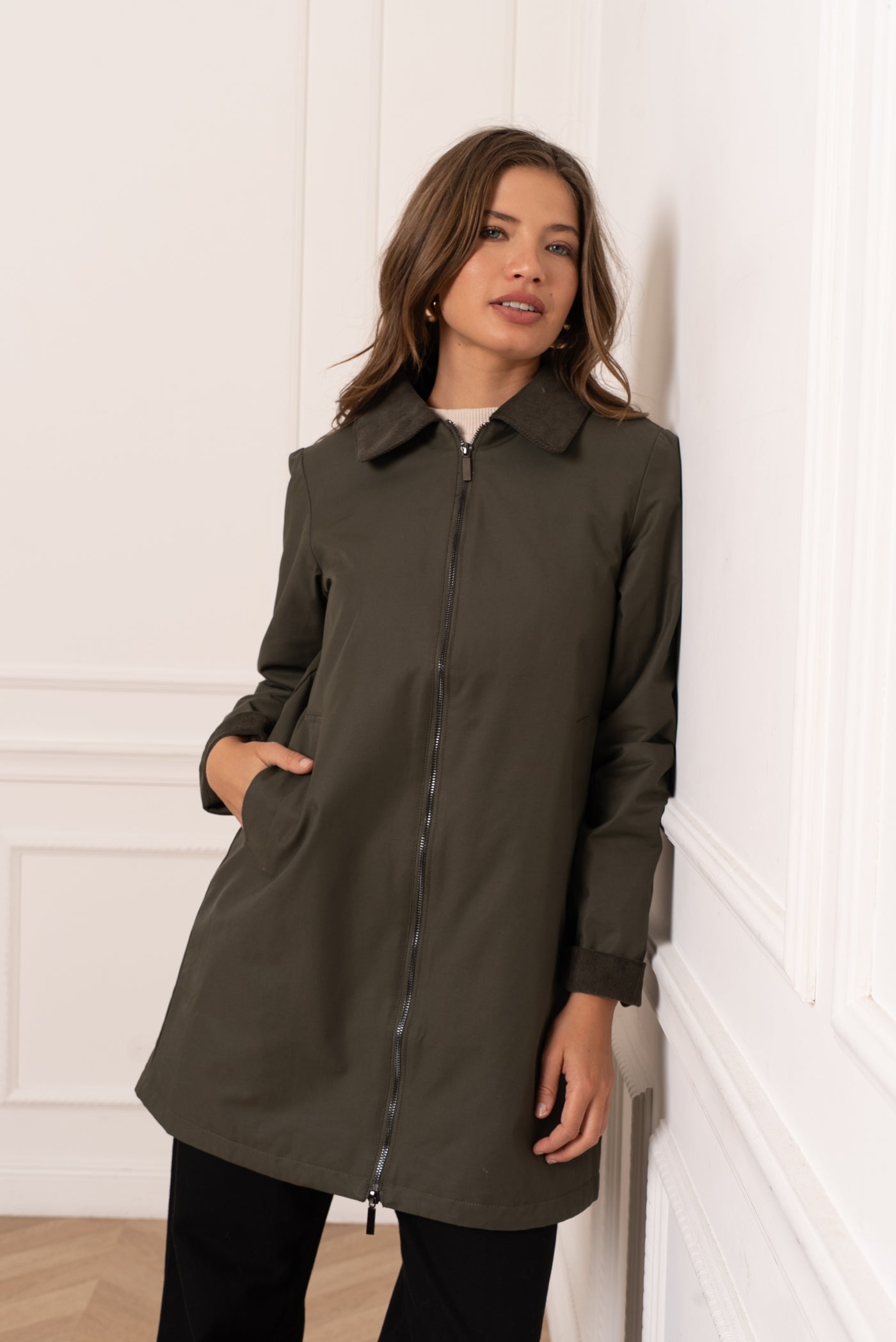 veste femme mi-saison #couleur_kaki