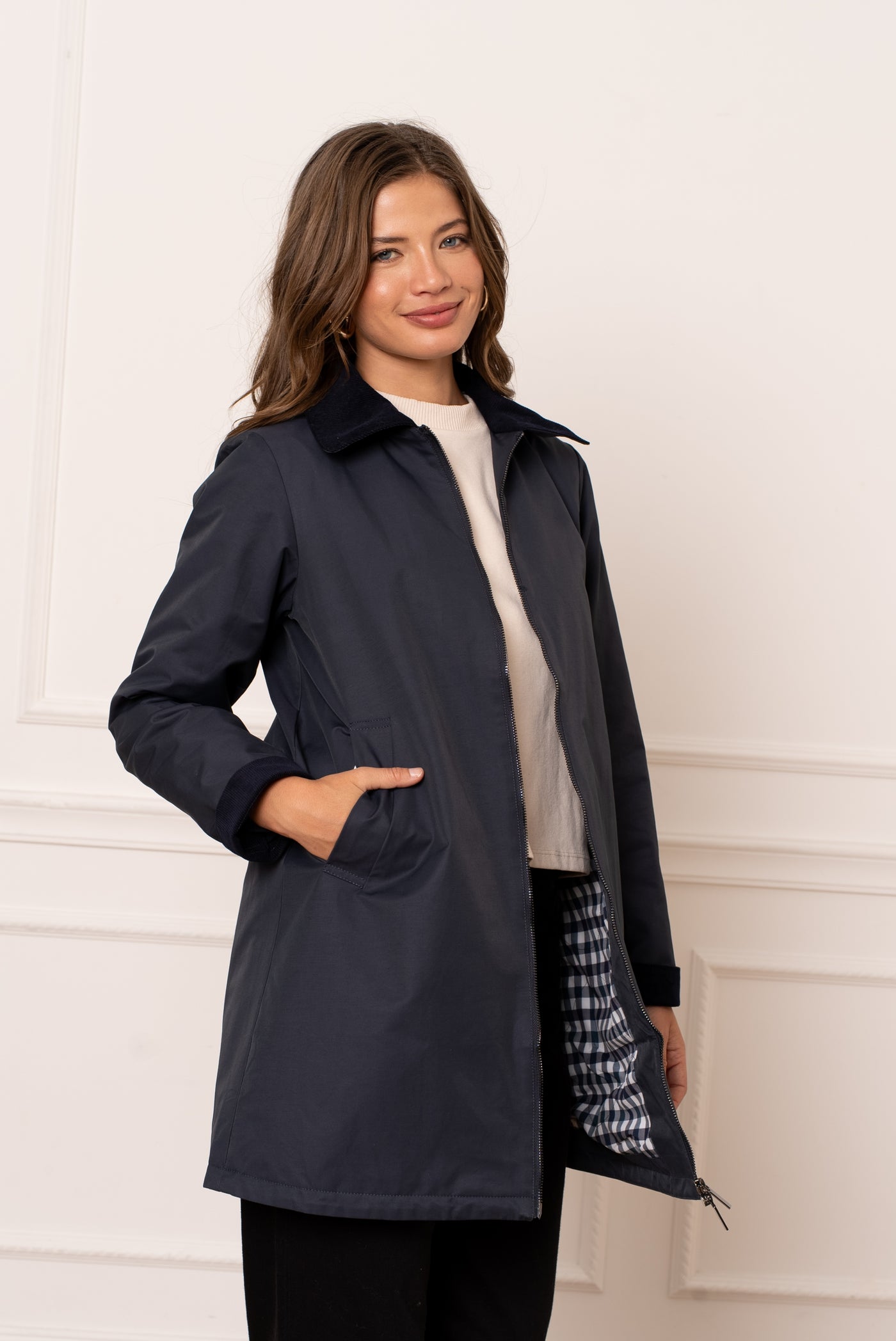 veste femme mi-saison #couleur_marine
