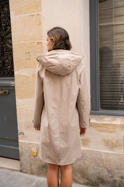 trench femme à capuche #couleur_beige
