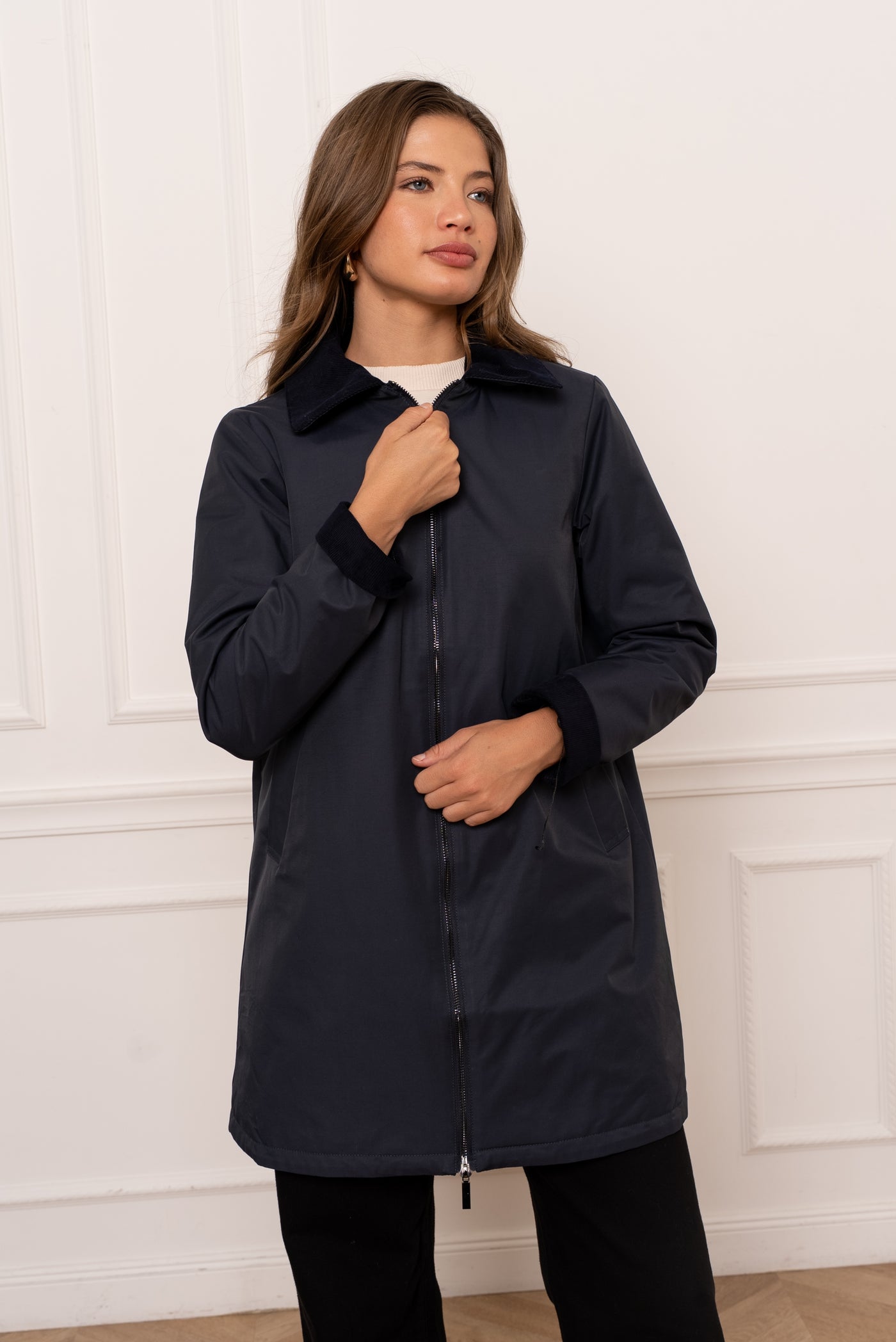 veste femme mi-saison #couleur_marine