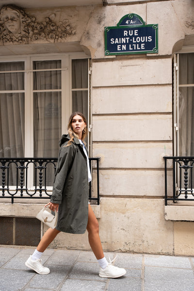 trench femme à capuche #couleur_kaki