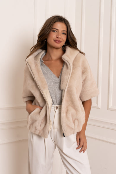 veste en fausse fourrure femme #couleur_ecru