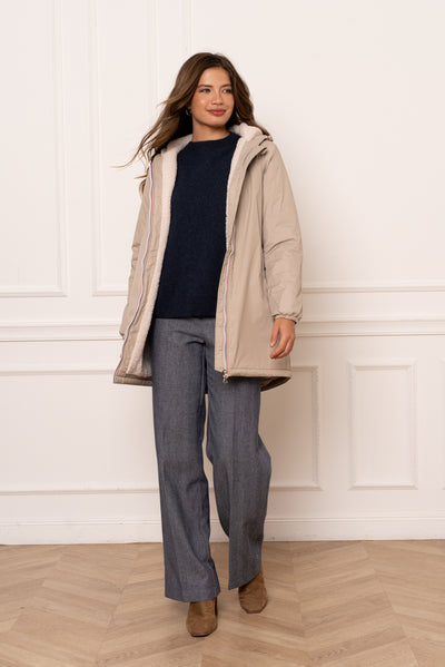Imperméable doublée polaire femme #couleur_beige