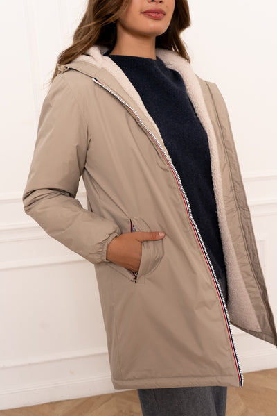 Imperméable doublée polaire femme #couleur_beige