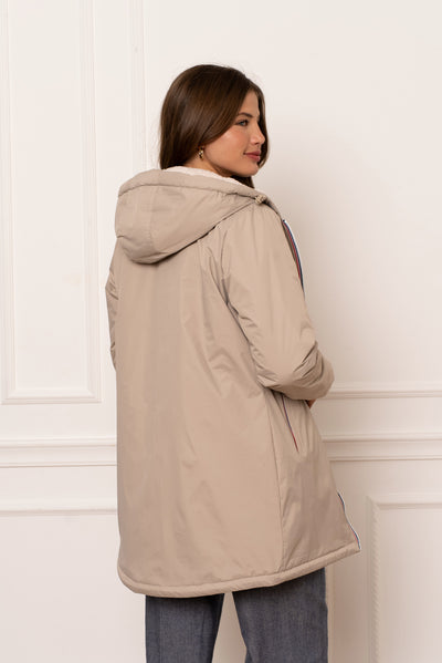 Imperméable doublée polaire femme #couleur_beige