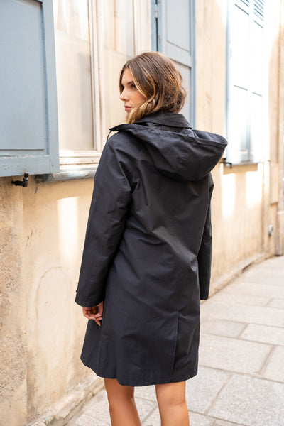trench femme à capuche #couleur_marine