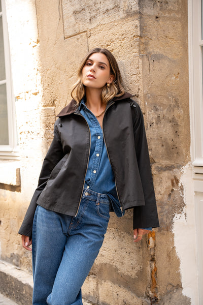 veste coton femme #couleur_noir