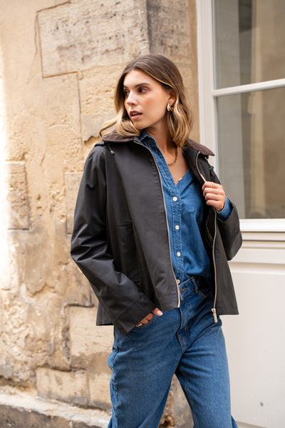 veste coton femme #couleur_noir