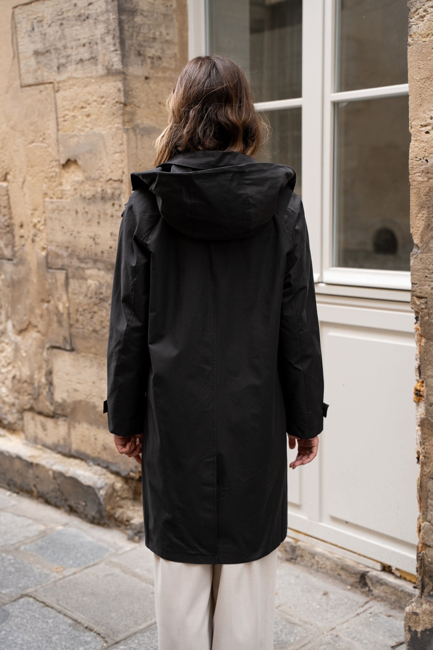 trench femme à capuche #couleur_noir