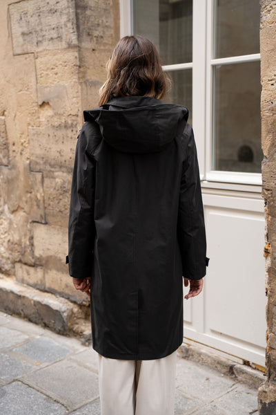 trench femme à capuche #couleur_noir