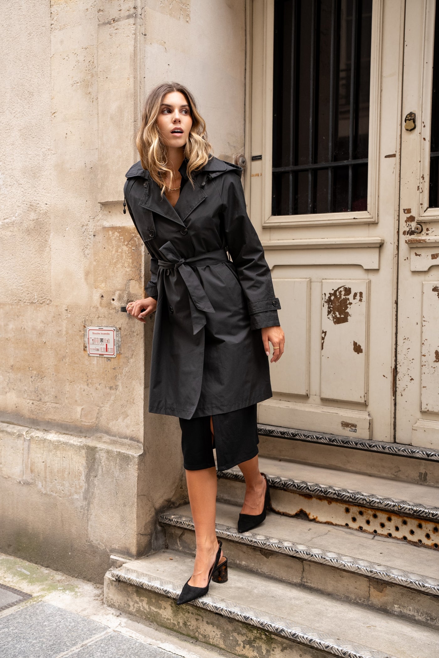 trench femme #couleur_noir