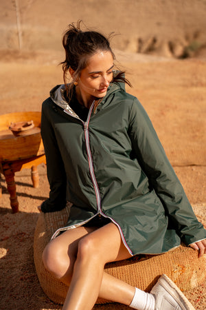 Imperméable réversible | Laura Jo #couleur_vert-foret