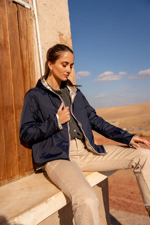 imperméable réversible femme #couleur_marine