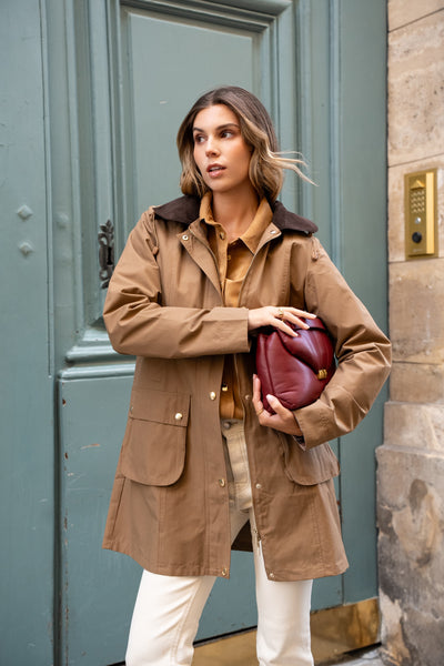 parka femme en coton #couleur_camel