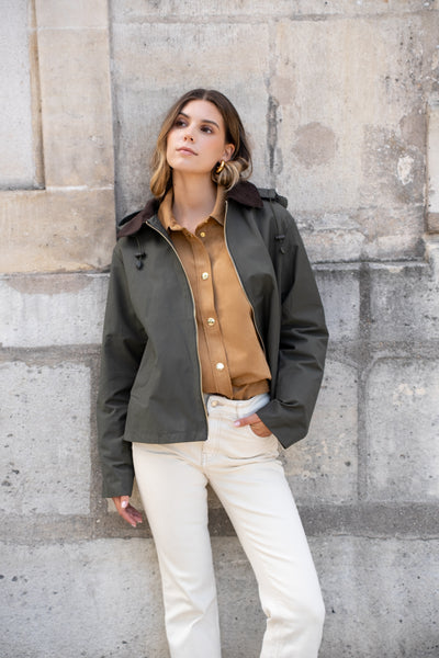 veste coton femme #couleur_kaki