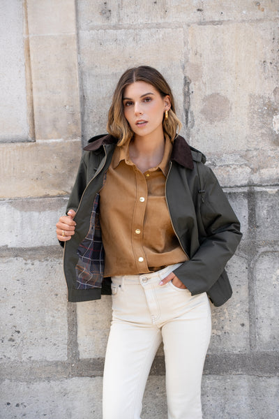 veste coton femme #couleur_kaki
