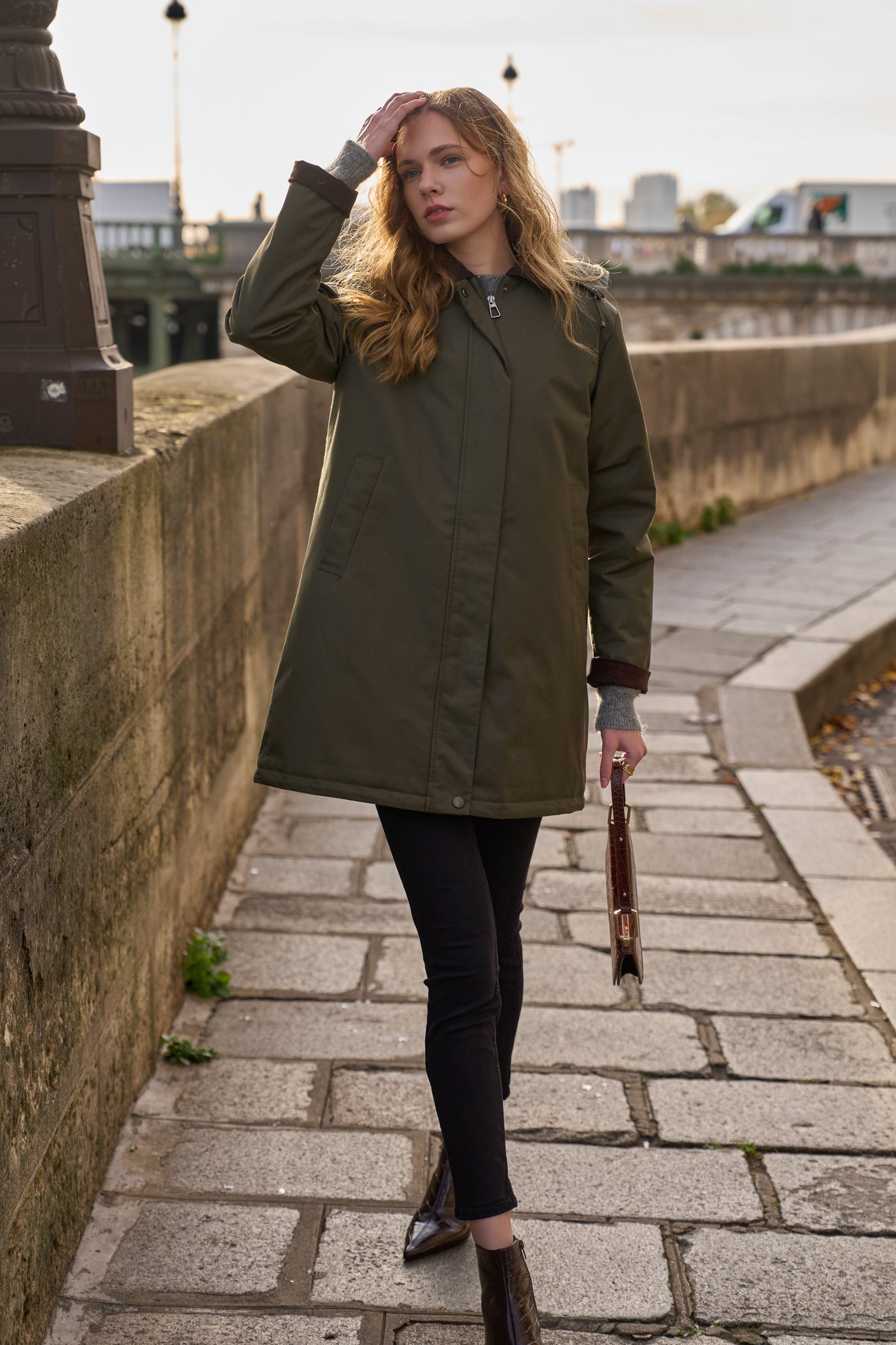 veste fourrée femme #couleur_kaki