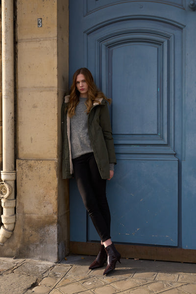 parka hiver femme #couleur_kaki-beige