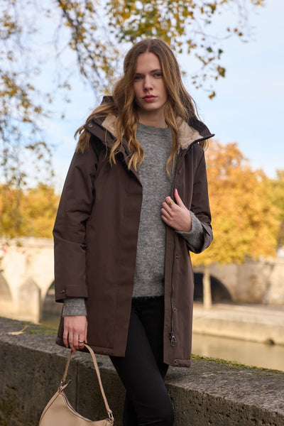 parka hiver femme #couleur_choco-beige