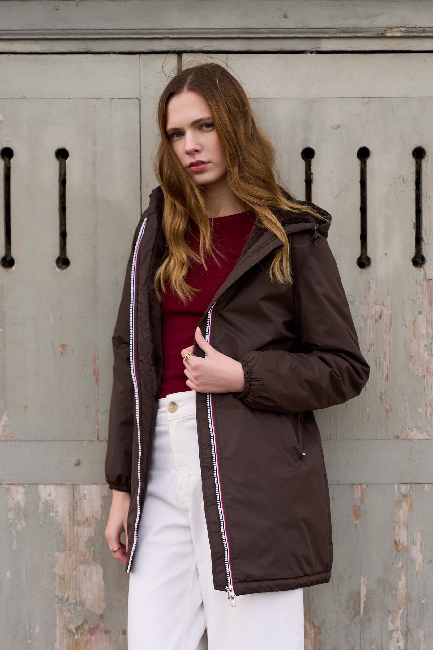 Coupe vent fourré femme Laura Jo #couleur_choco