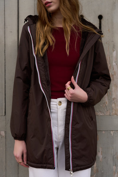 Coupe vent fourré femme Laura Jo #couleur_choco