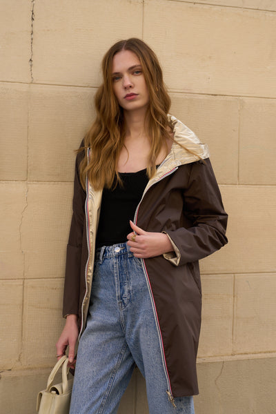 impermeable reversible femme #couleur_choco