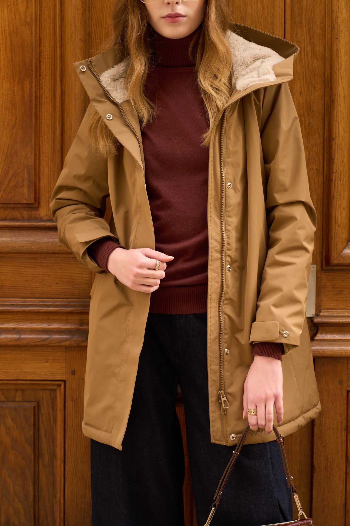 parka hiver femme #couleur_camel-beige