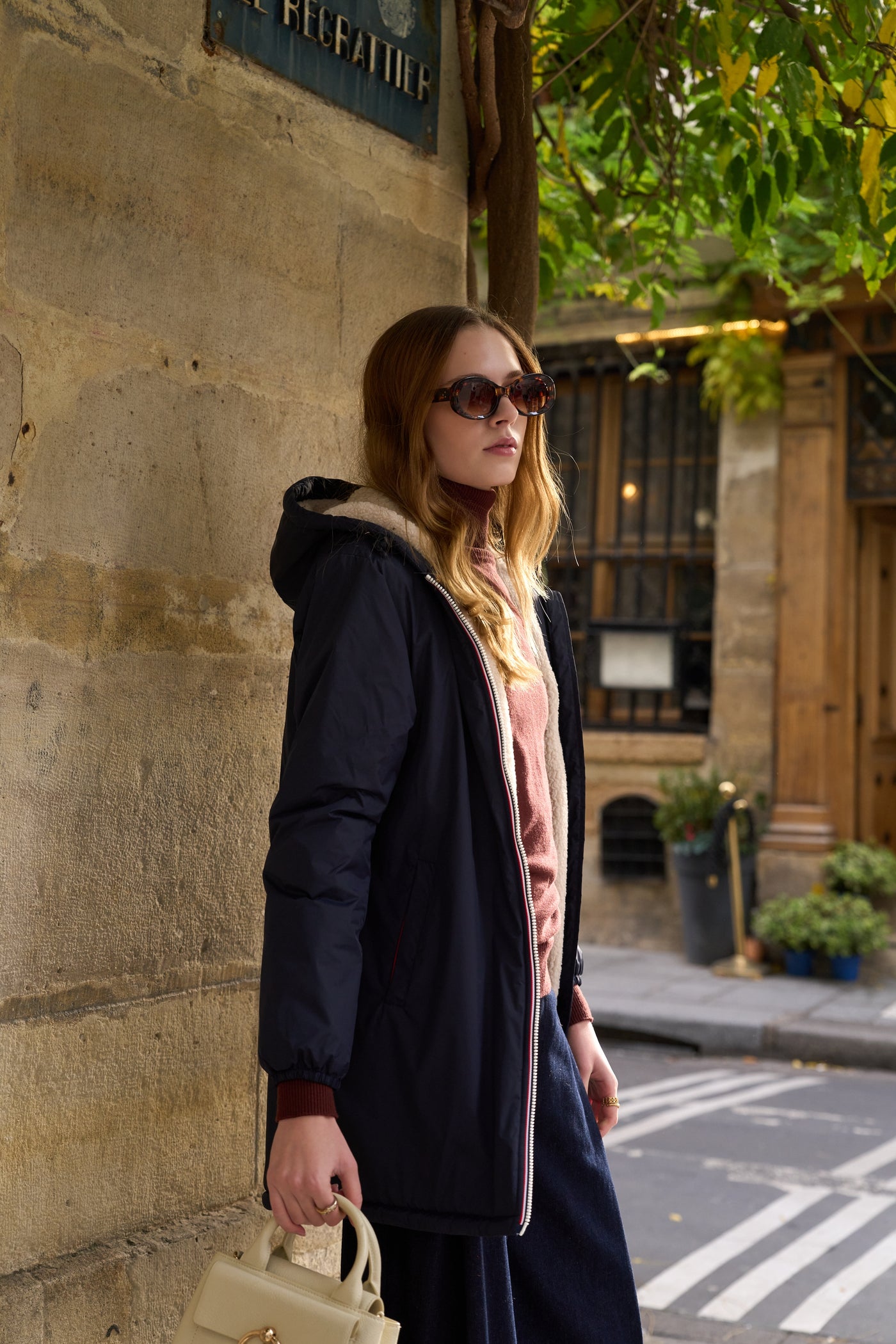 Imperméable doublée polaire femme #couleur_marine