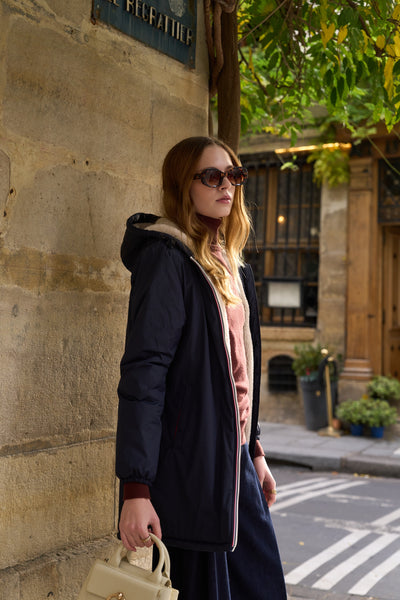 Imperméable doublée polaire femme #couleur_marine
