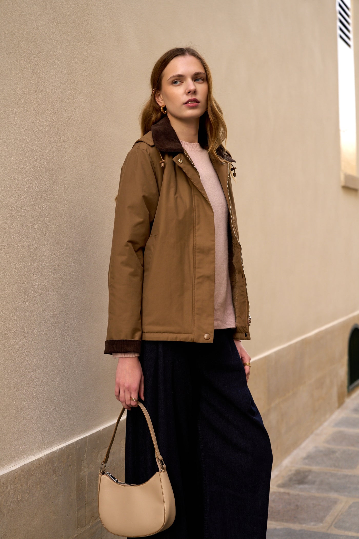 veste fourrée #couleur_camel
