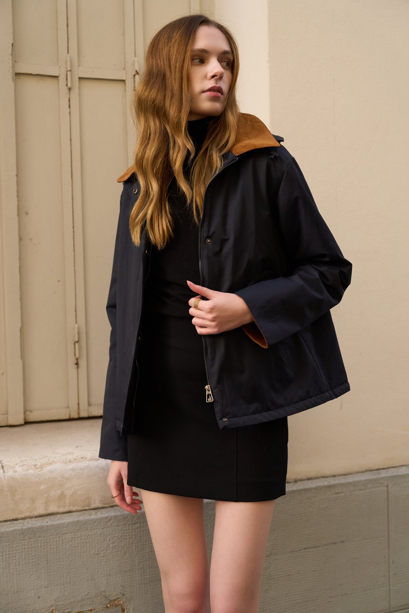 veste fourrée #couleur_marine