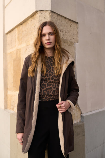 parka chaude femme #couleur_choco-beige