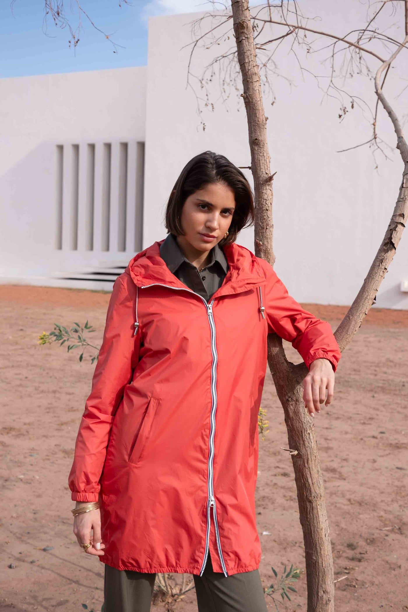 imperméable femme chic #couleur_corail