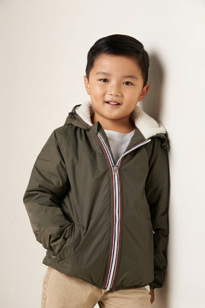 parka garcon hiver #couleur_kaki