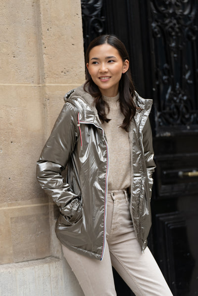 Impermeable fourré femme #couleur_bronze