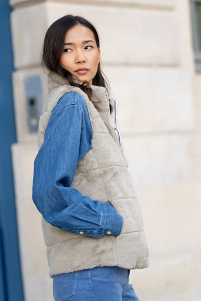 gilet sans manches femme #couleur_or