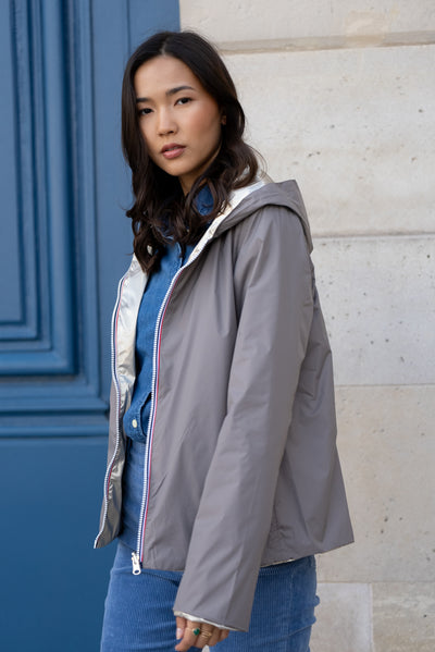 imperméable réversible femme Laura Jo #couleur_taupe