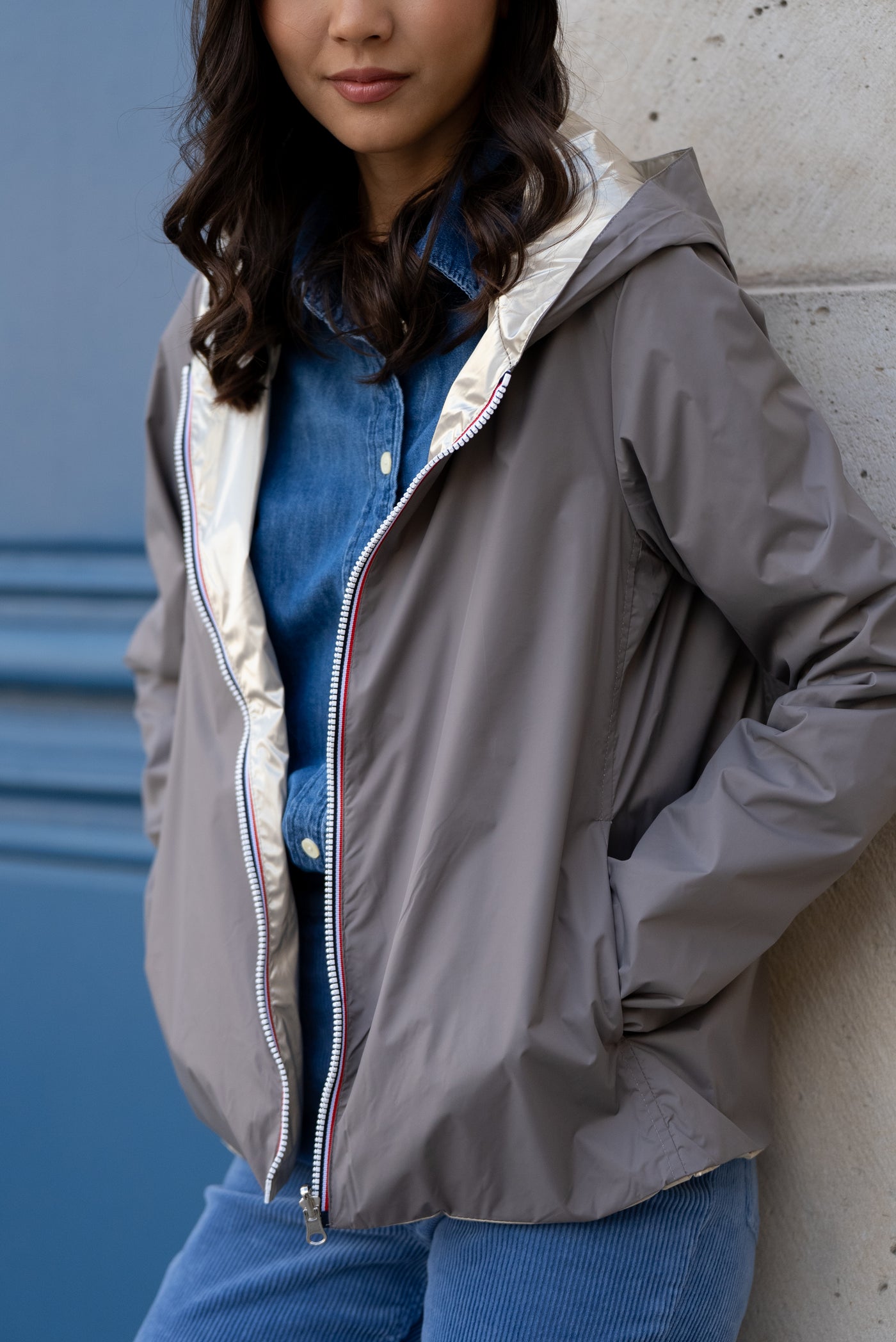 imperméable réversible femme Laura Jo #couleur_taupe