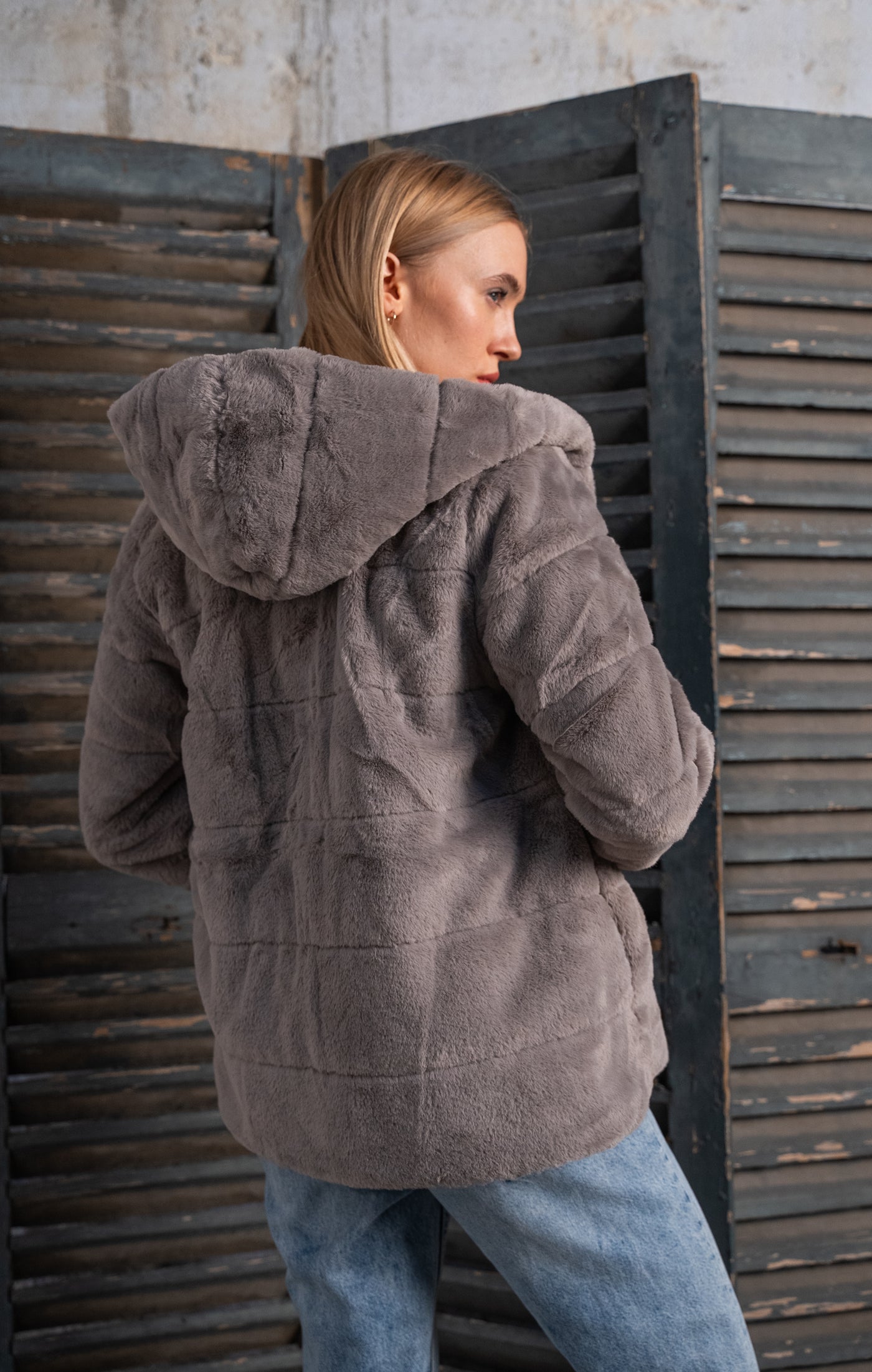 imperméable fourré #couleur_taupe